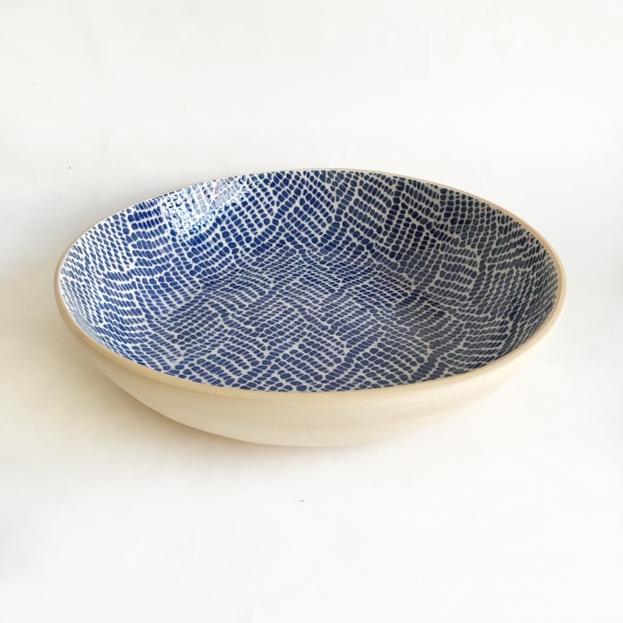 Terrafirma Ceramics Medium Serving Bowl Braid Cobalt