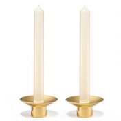 Short brass candleholders