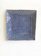 11" Square Tray Dot Cobalt
