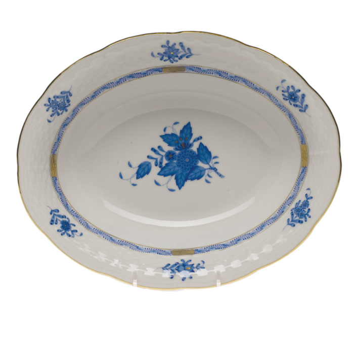 Chinese Bouquet Blue Oval Veg Dish