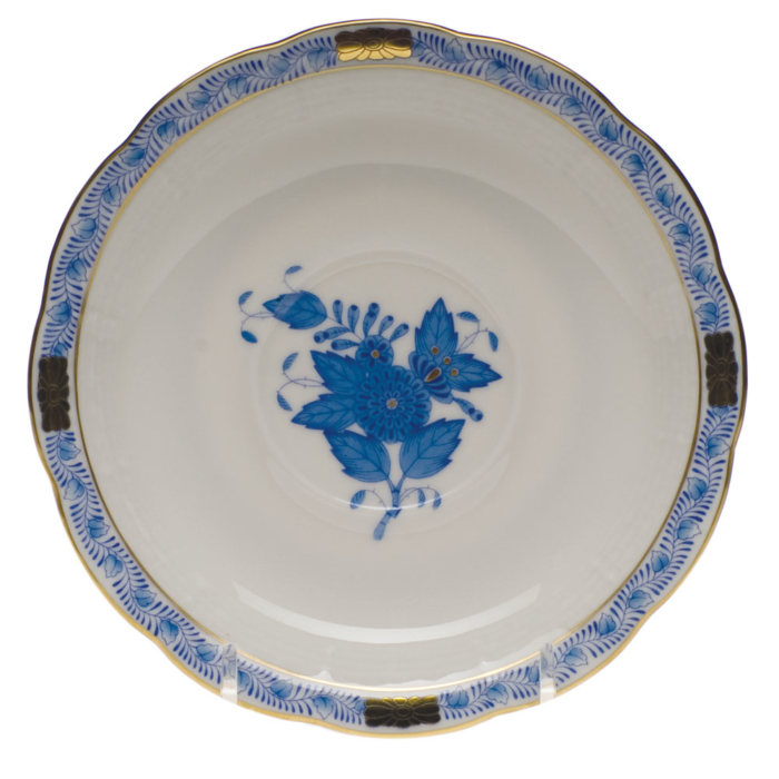 Chinese Bouquet Blue Tea Saucer  6"D