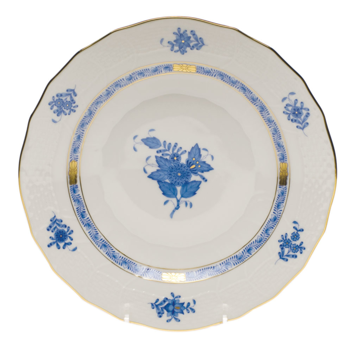 Chinese Bouquet Blue Dessert Plate  8.25"D