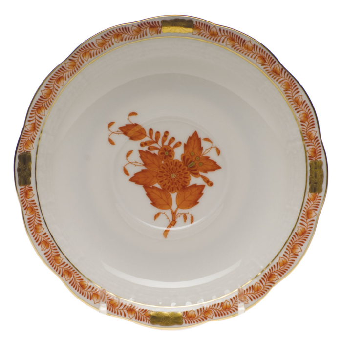 Chinese Bouquet Rust Tea Saucer  6"D