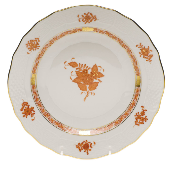 Chinese Bouquet Rust Dessert Plate  8.25"D