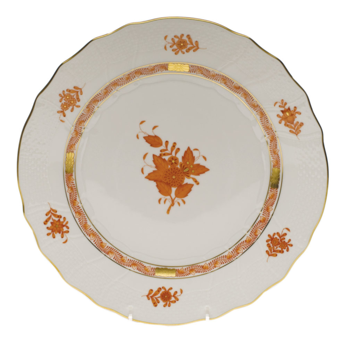 Chinese Bouquet Rust Dinner Plate  10.5"D