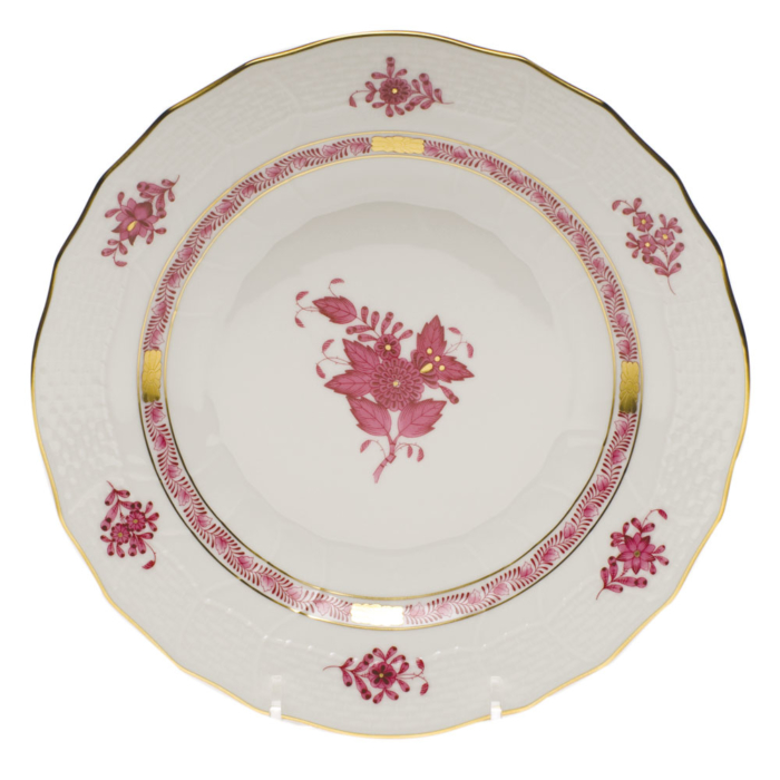 Chinese Bouquet Raspberry Dessert Plate  8.25"D