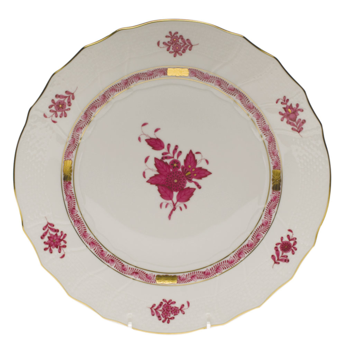 Chinese Bouquet Raspberry Dinner Plate  10.5"D