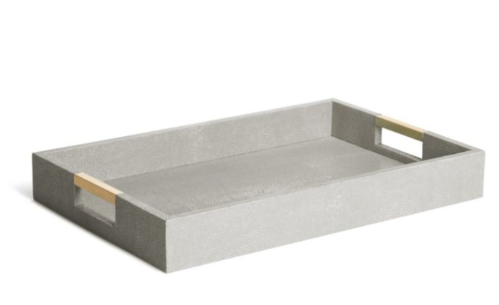 Aerin Modern Shagreen Desk Tray Dove