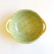 13" Round Dish with Handles Braid Citrus