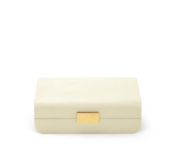 Cream Shagreen Small Modern Jewelry Box