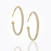 18kt gold and diamond hoop earrings