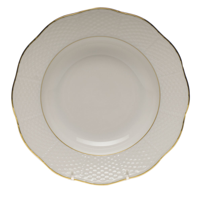 Golden Edge Rim Soup Plate  8"D