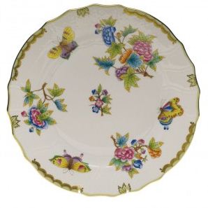 Herend Queen Victoria Green Boarder Dinner Plate