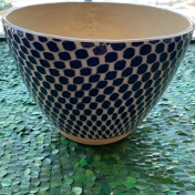 Terrafirma Tall Salad Bowl Dot Cobalt