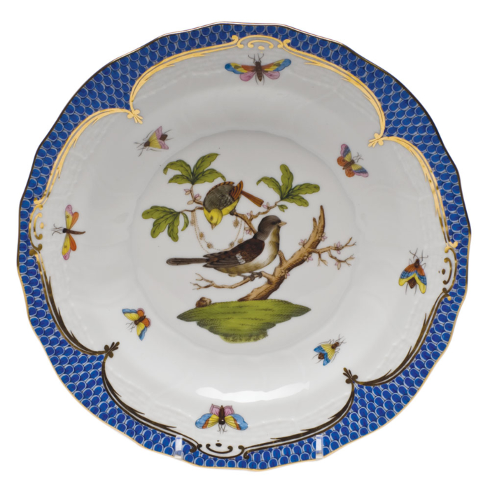 Rothschild Bird Blue Border Dessert Plate