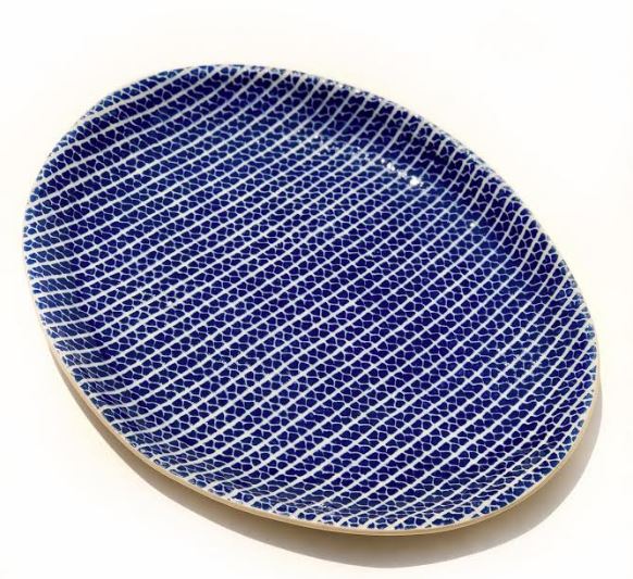 Terrafirma Ceramics Oval Tray Strata Cobalt