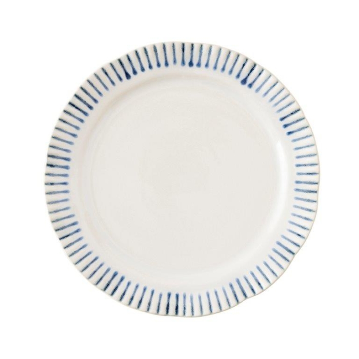 juliska wanderlust sitio stripe indigo dessert/salad plate