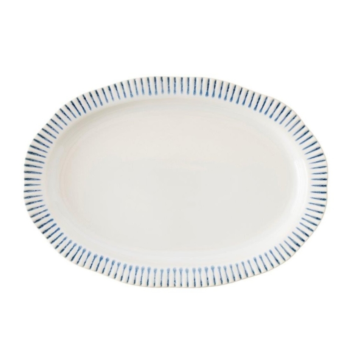 juliska wanderlust sitio stripe indigo platter 17"